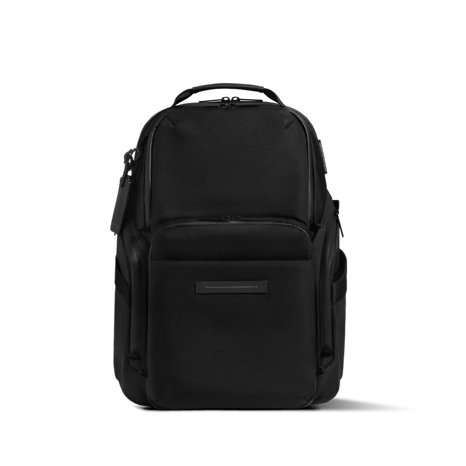horizn-studios-midtown-backpack-all-black-hochwertiger-nylon-rucksack-mit-laptop image 1