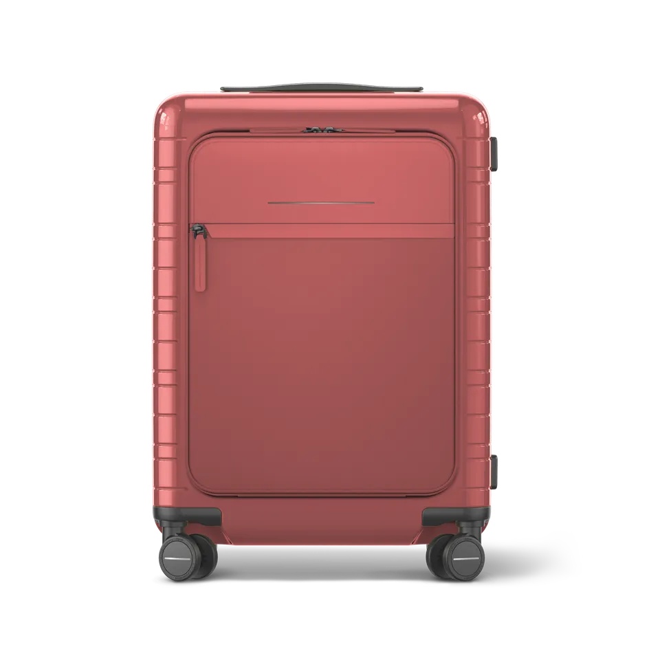 horizn-studios-m5-essential-cabin-koffer-mit-fronttasche-glossy-true-red-vegan-m image 1