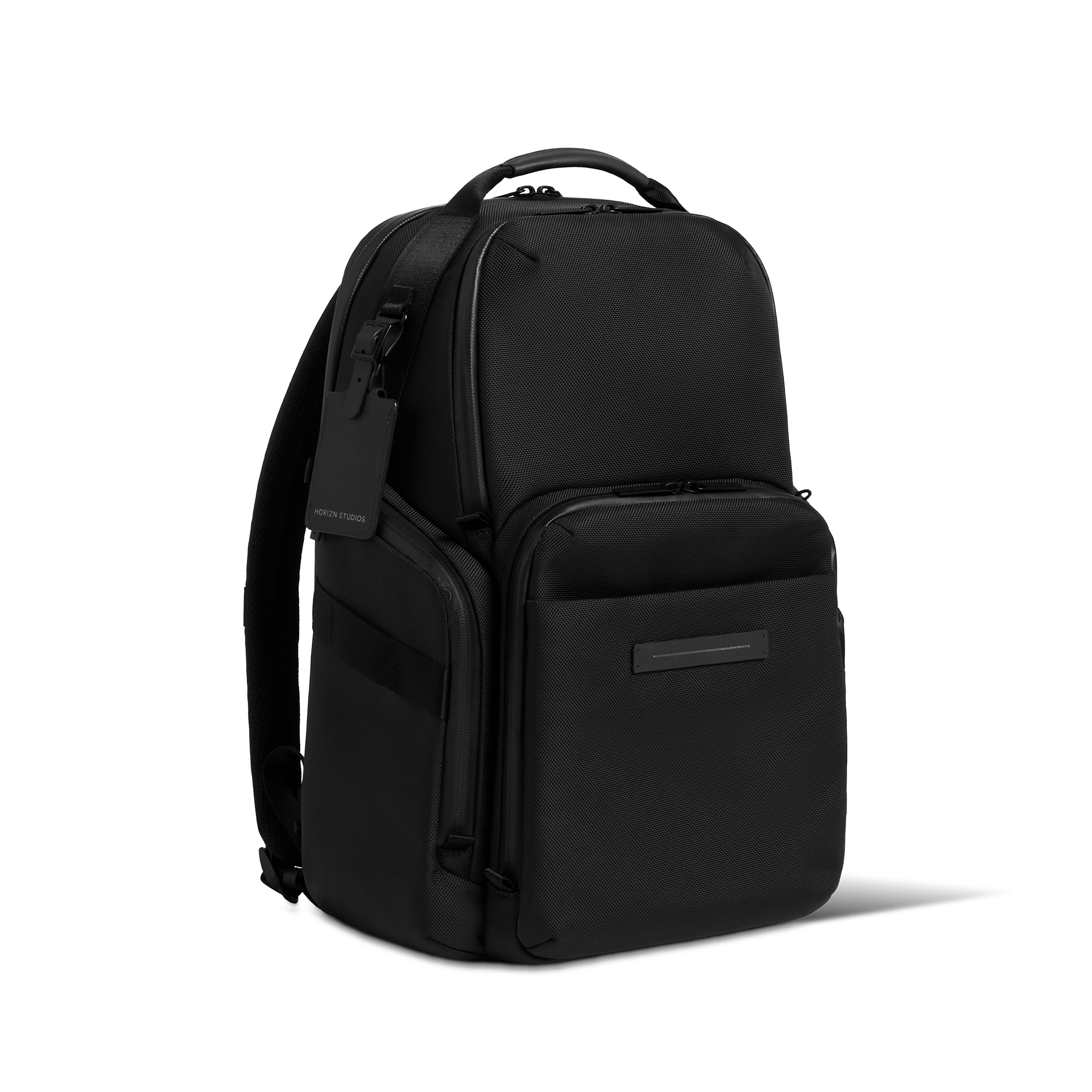 horizn-studios-midtown-backpack-all-black-hochwertiger-nylon-rucksack-mit-laptop image 2