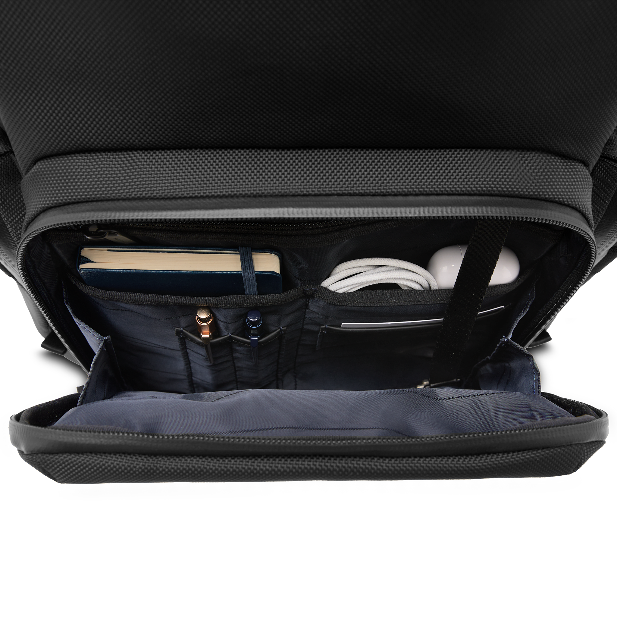 horizn-studios-midtown-backpack-all-black-hochwertiger-nylon-rucksack-mit-laptop image 5