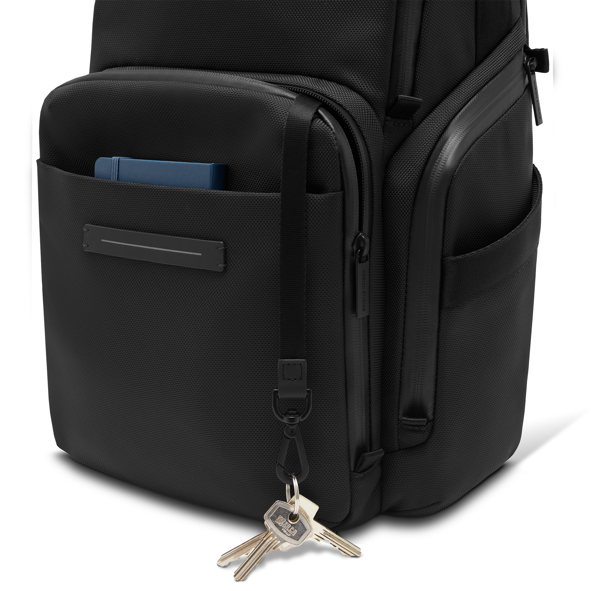 horizn-studios-midtown-backpack-all-black-hochwertiger-nylon-rucksack-mit-laptop image 6