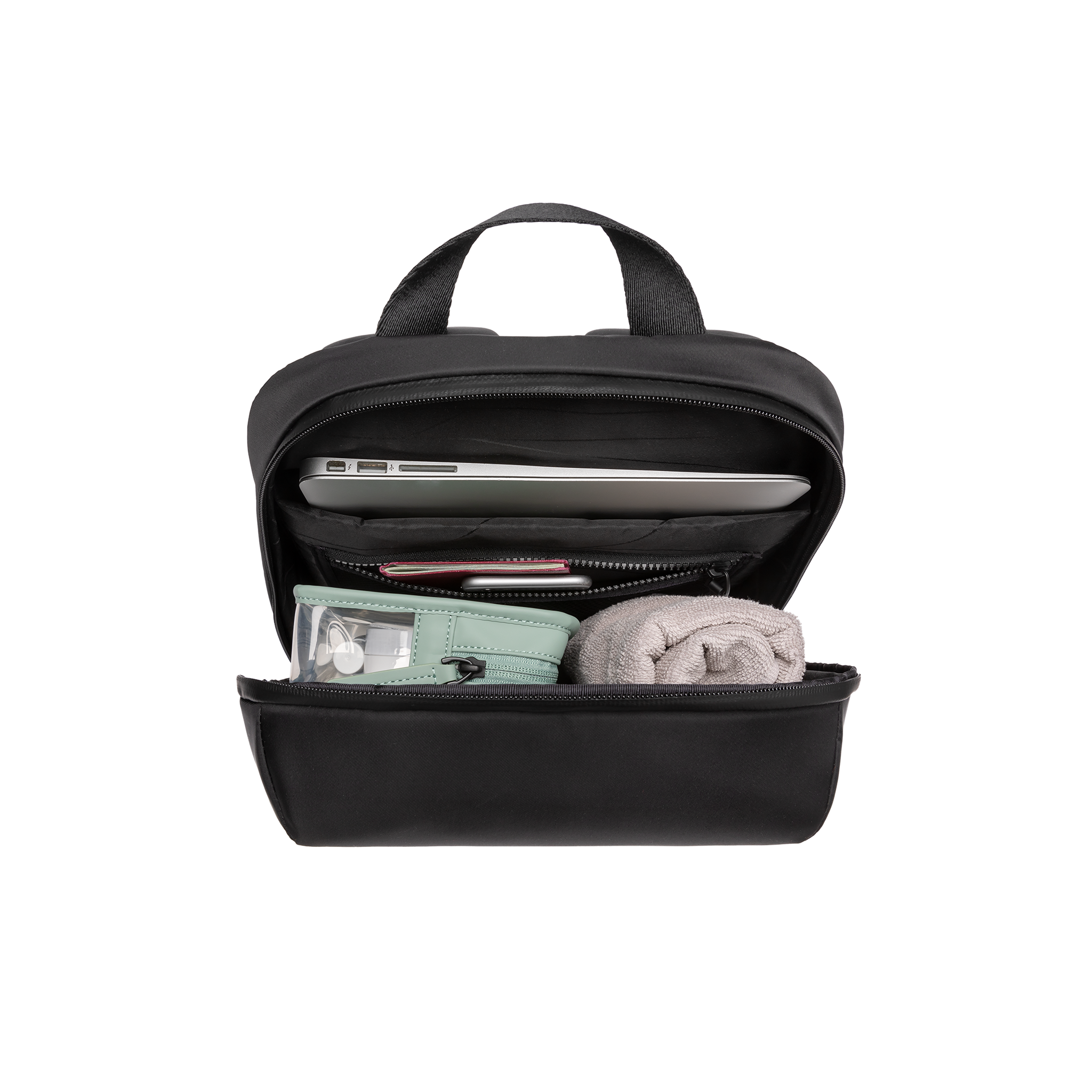 horizn-studios-gion-backpack-light-all-black-kompakter-rucksack-aus-recycled-nyl image 4