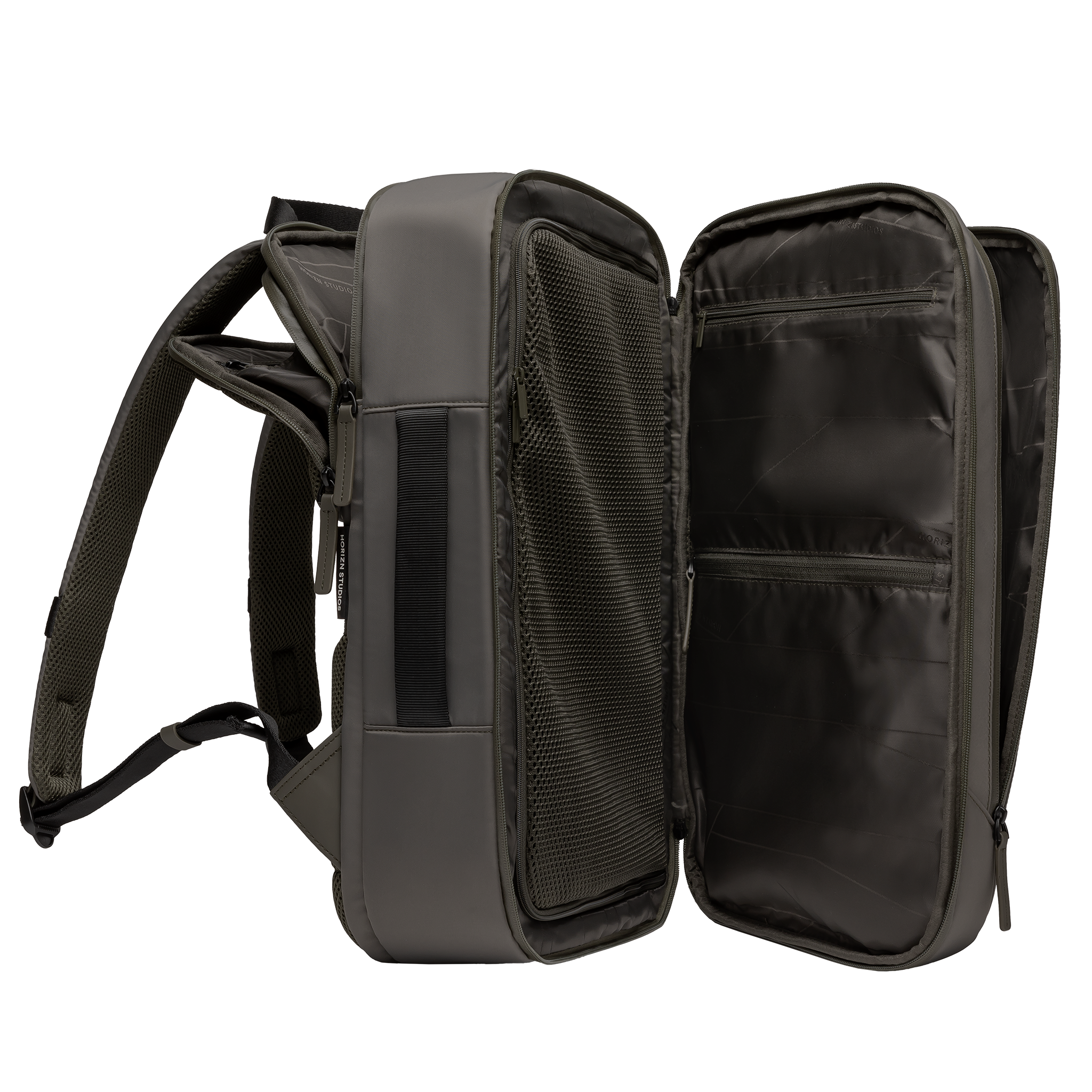 horizn-studios-gion-backpack-travel-dark-olive-recycled-nylon-wetterfester-30-li image 6