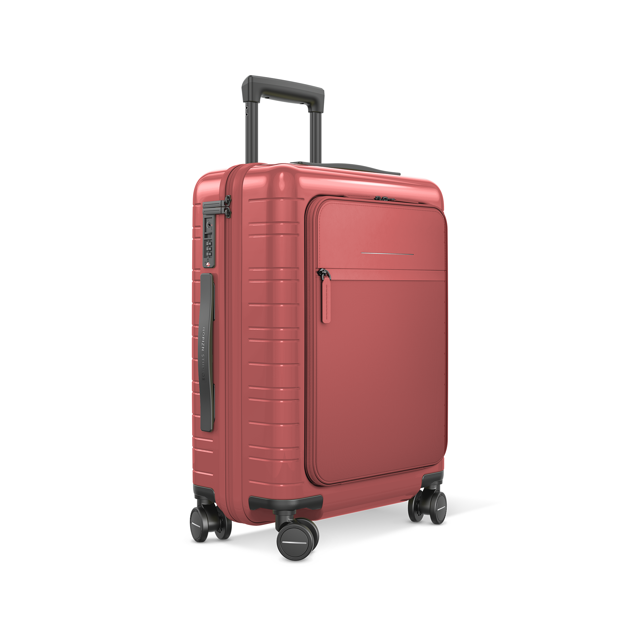 horizn-studios-m5-essential-cabin-koffer-mit-fronttasche-glossy-true-red-vegan-m image 2