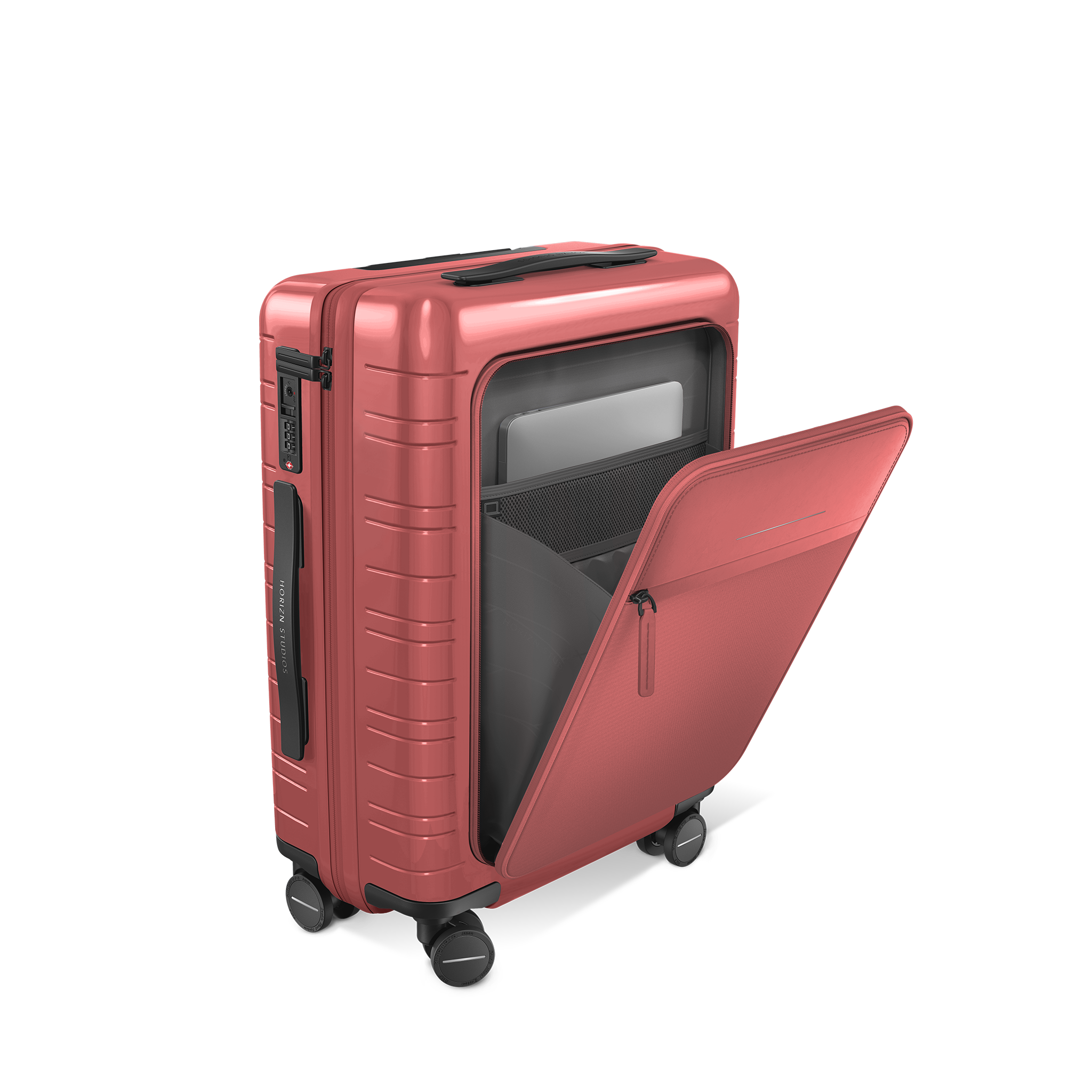 horizn-studios-m5-essential-cabin-koffer-mit-fronttasche-glossy-true-red-vegan-m image 5