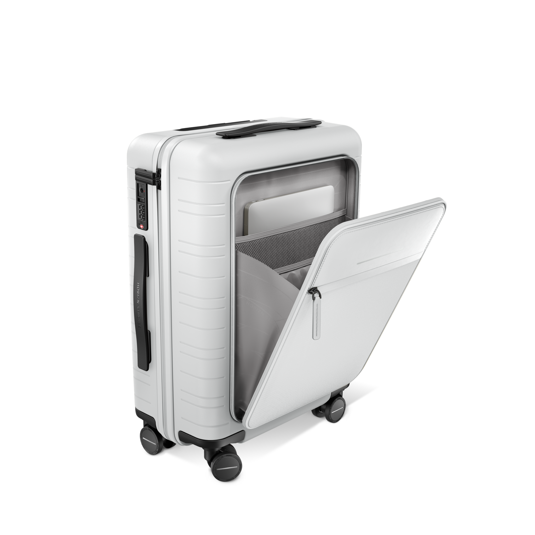 horizn-studios-m5-essential-cabin-trolley-mit-fronttasche-55-cm-light-quartz-gre image 5