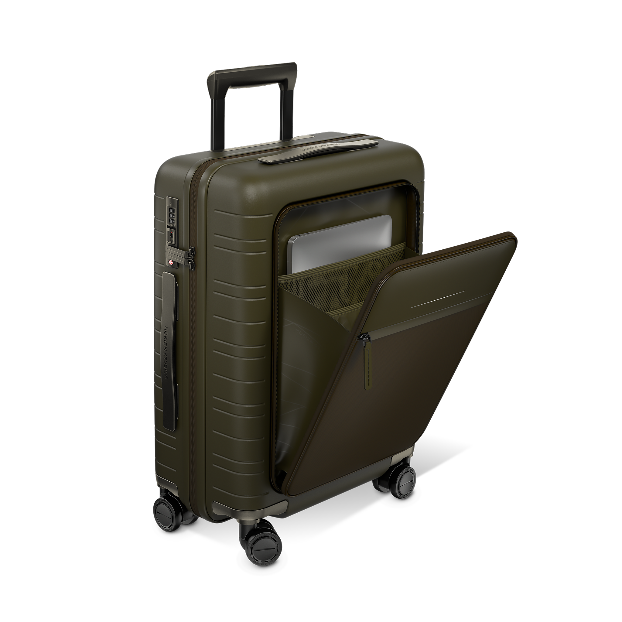 horizn-studios-m5-pro-in-dark-olive-premium-multi-shell-kabinentrolley-55-cm-mit image 5