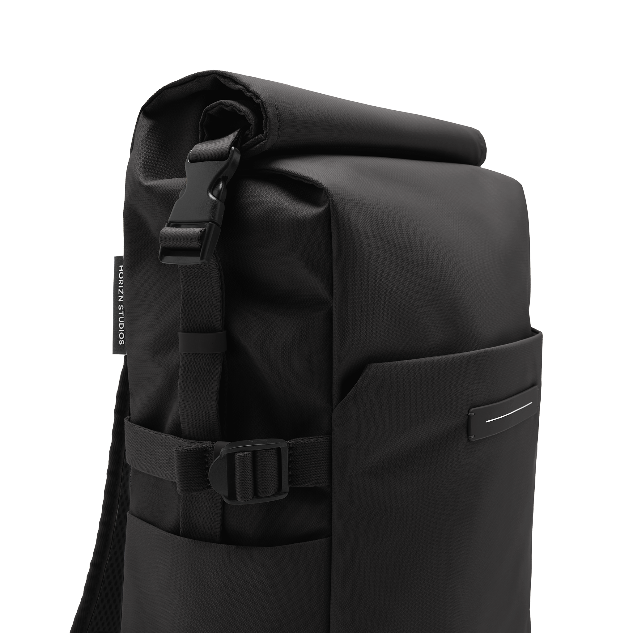 horizn-studios-shibuya-rolltop-backpack-all-black-recyceltes-nylon-leichter-ruck image 7