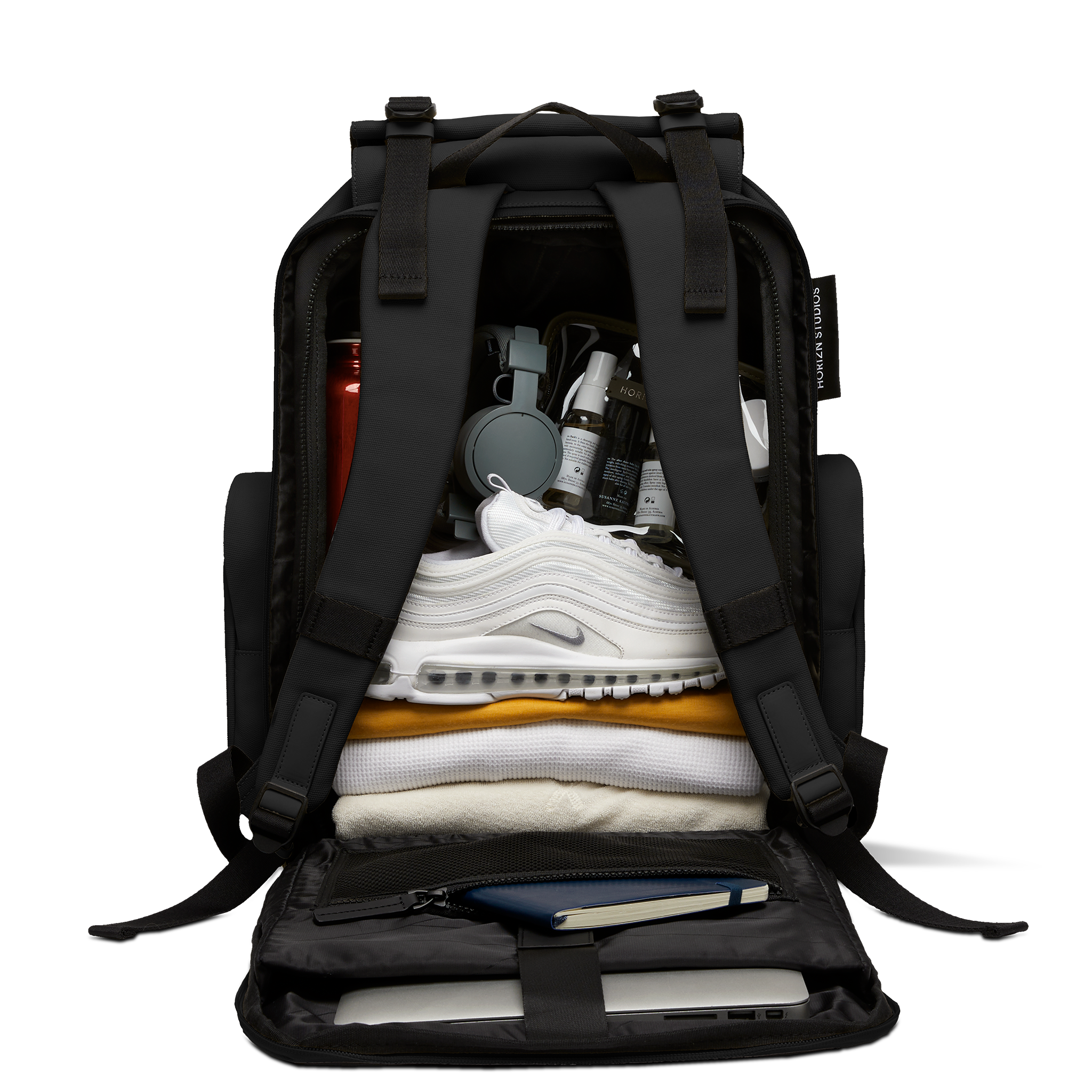 horizn-studios-sofo-backpack-travel-all-black-gewachstes-canvas image 5