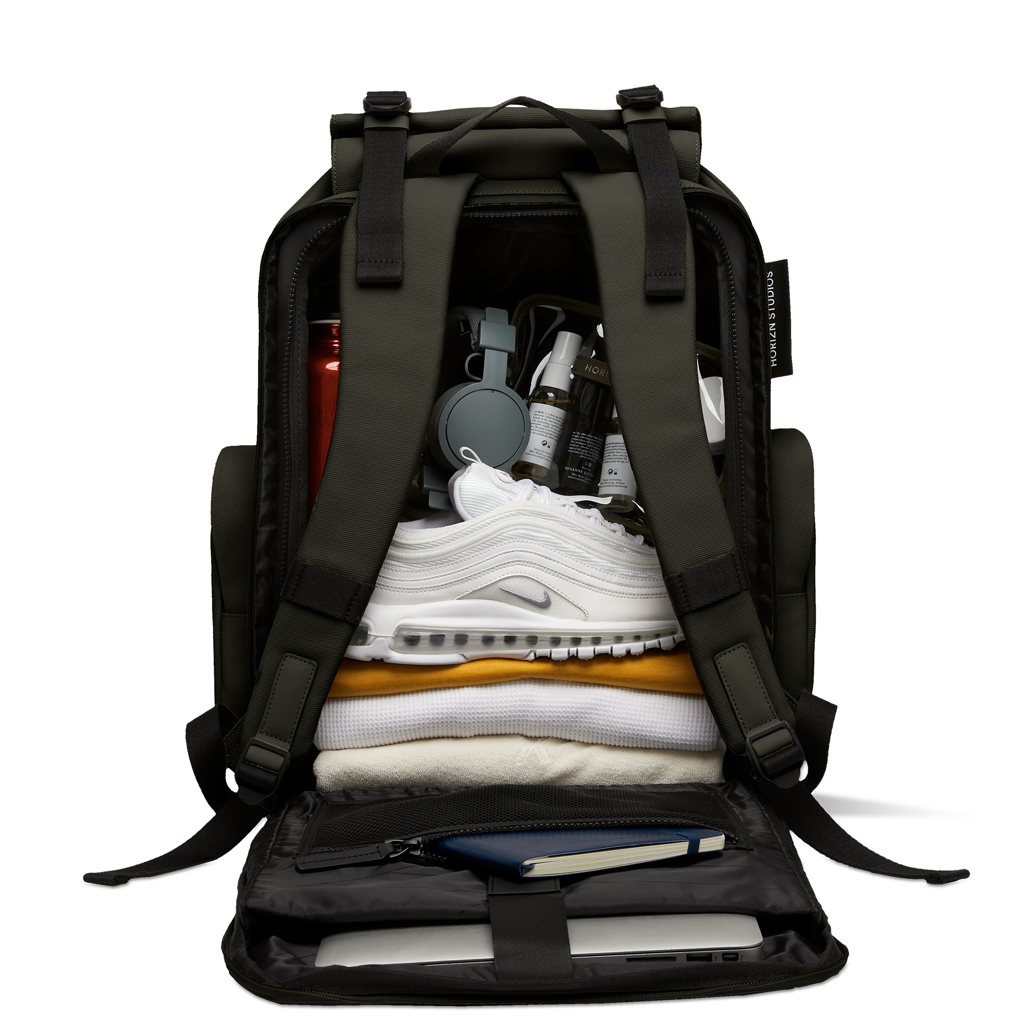 horizn-studios-sofo-backpack-travel-dark-olive-gewachstes-canvas image 5