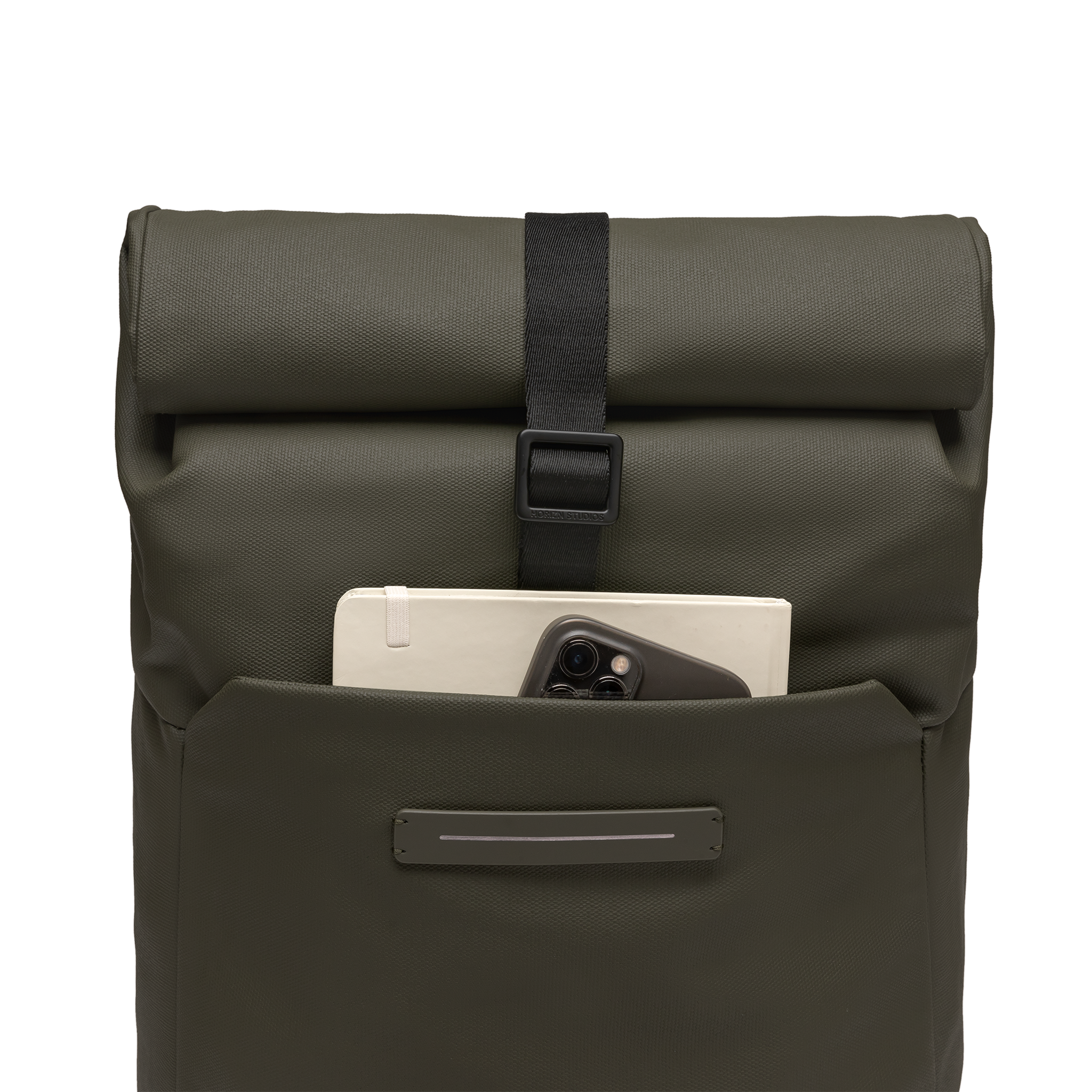 horizn-studios-sofo-rolltop-backpack-x-rucksack-dark-olive-gewachste-baumwolle image 4
