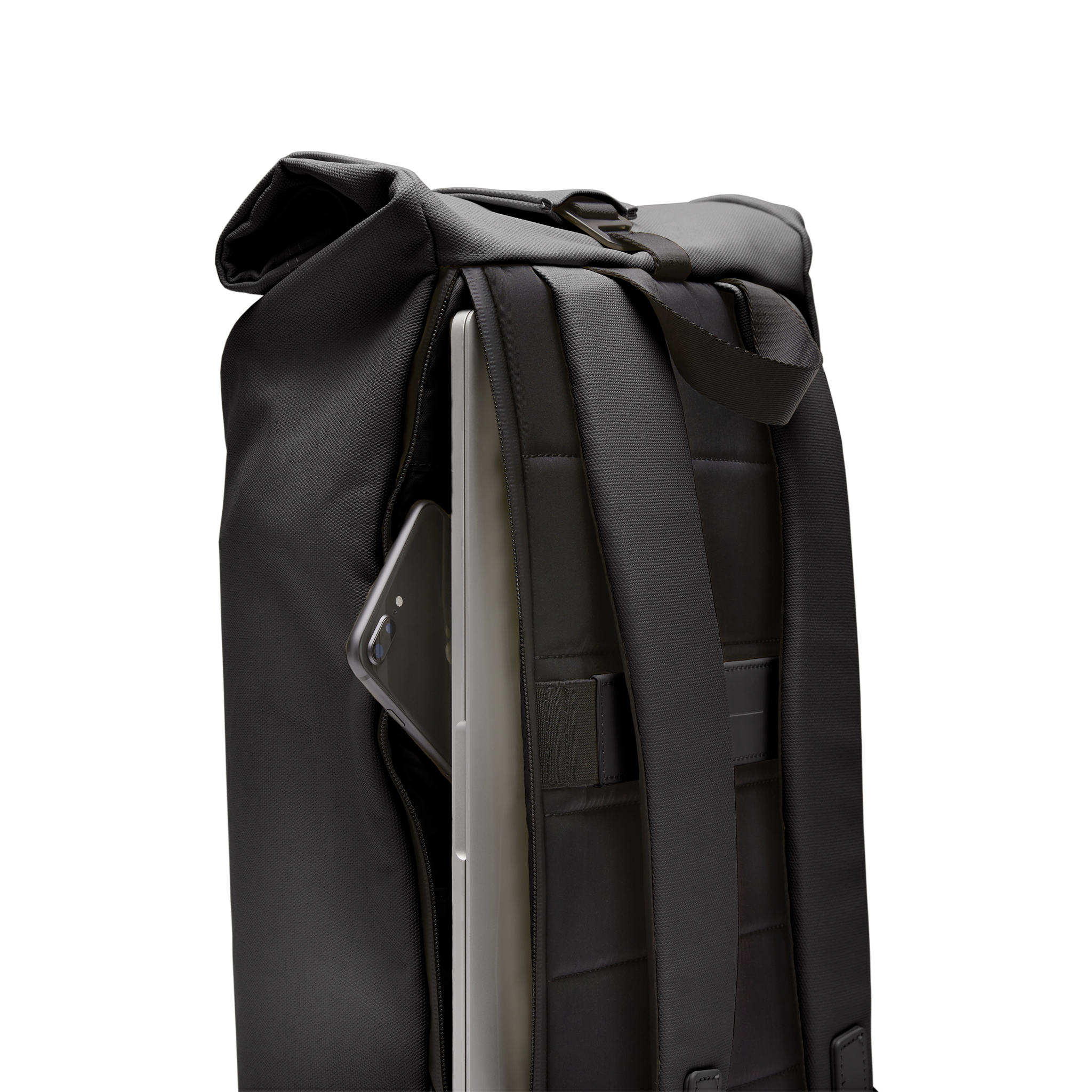 horizn-studios-sofo-rolltop-backpack-all-black-recycelter-wasserabweisender-cott image 4