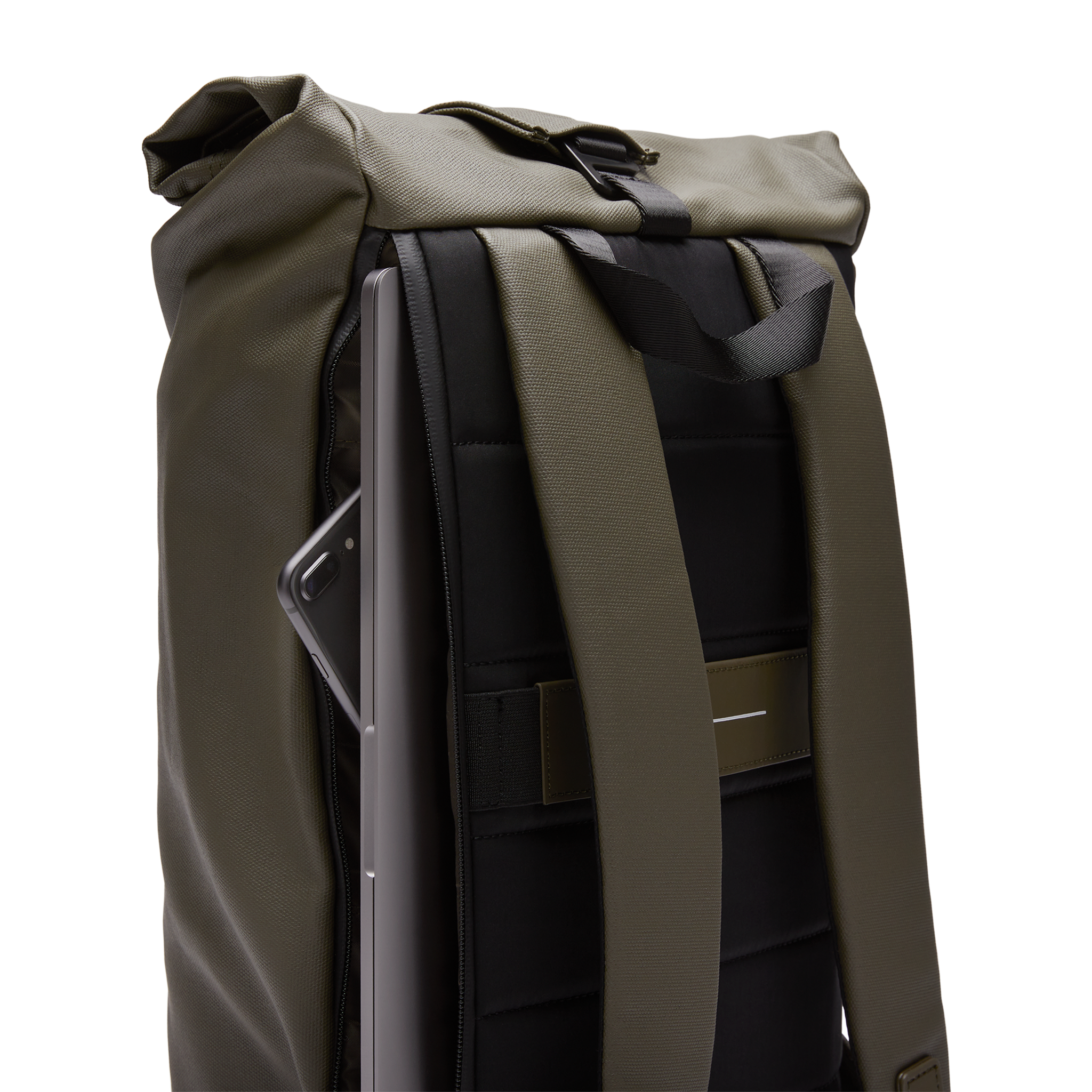 horizn-studios-sofo-rolltop-backpack-dark-olive-wachsender-rucksack-aus-gewachst image 4