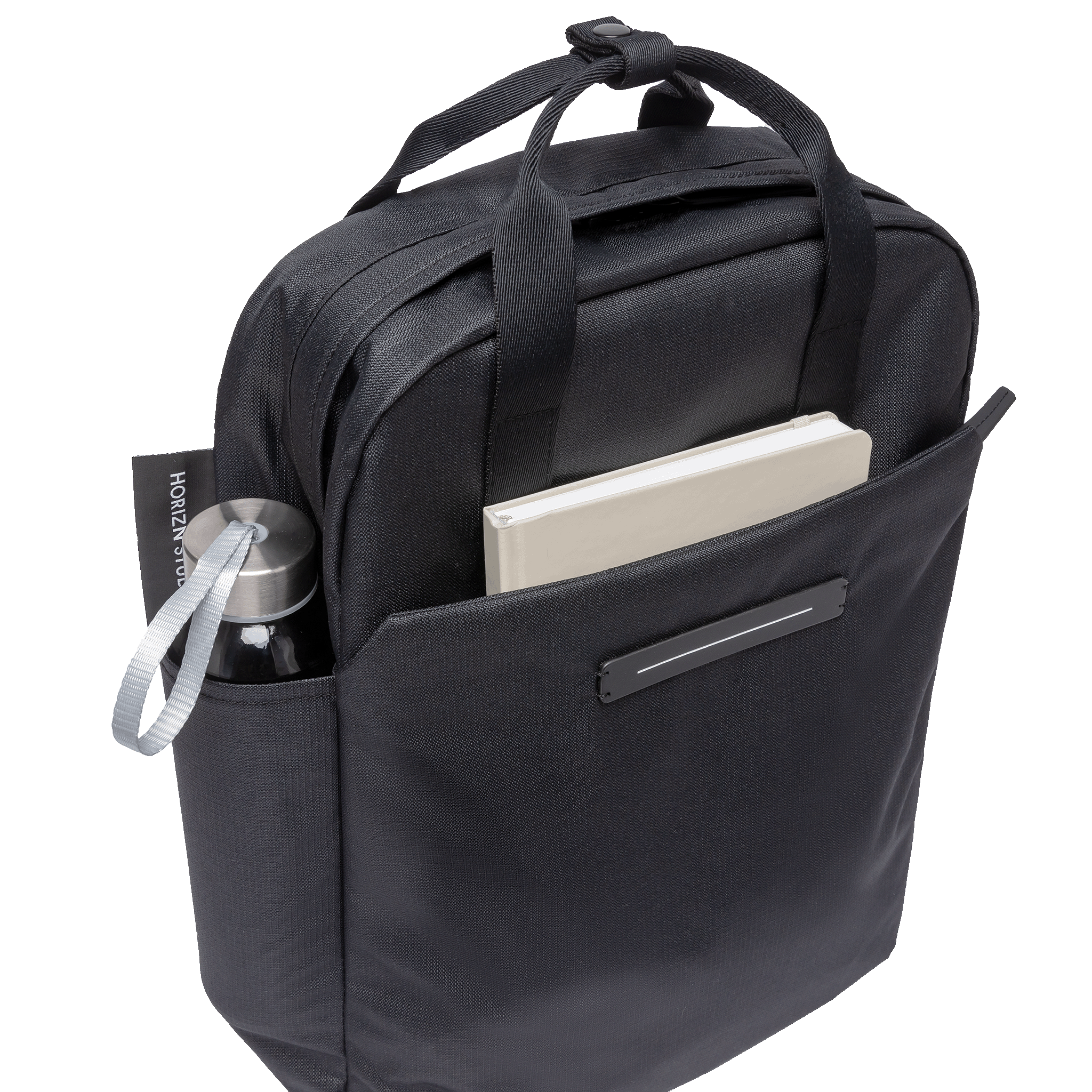 horizn-studios-shibuya-totepack-all-black-rpet-ripstop-tote-rucksack-gr-e-m image 4