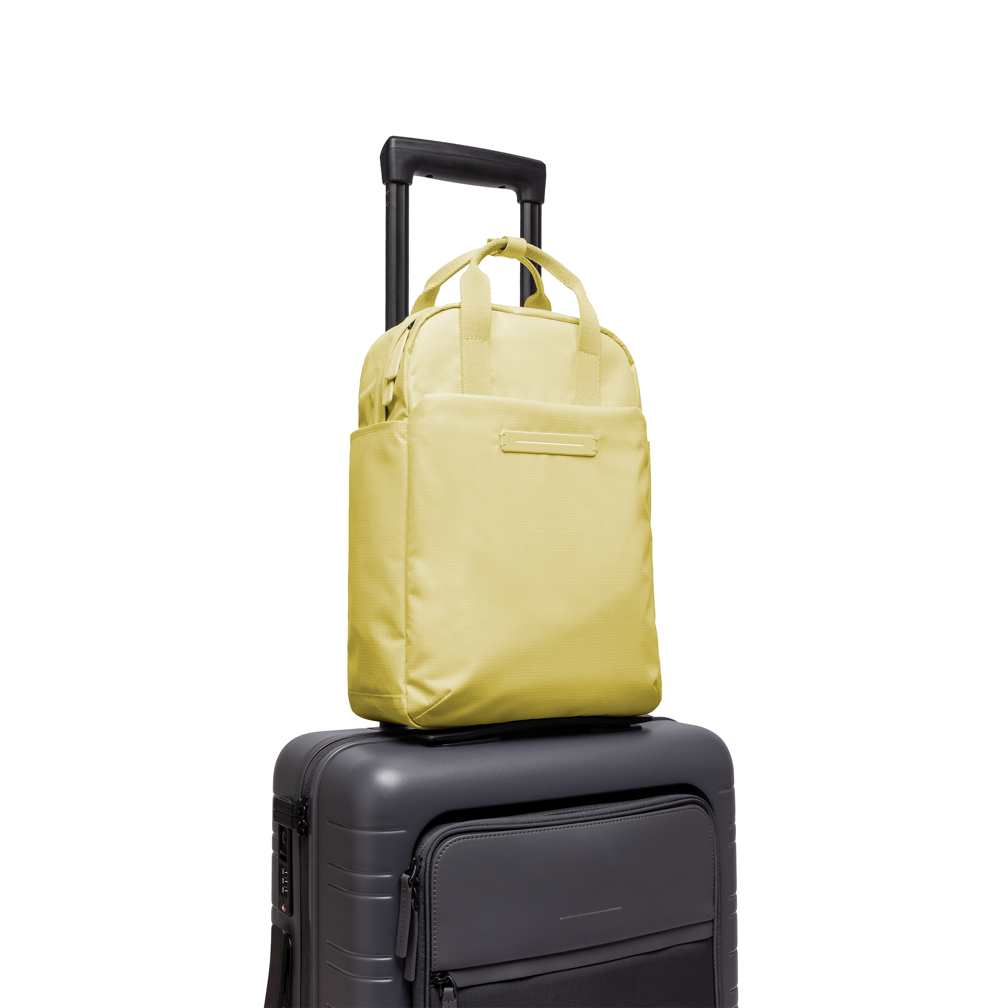 horizn-studios-shibuya-totepack-s-2-in-1-tote-rucksack-aus-rpet-ripstop-in-lemon image 6